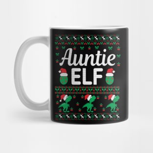 Auntie Elf Funny Ugly Christmas Sweater Mug